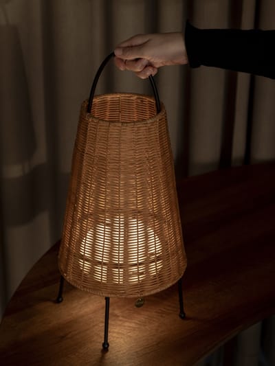 Ferm Living - Porti Braided draagbare lamp - natur - bruin