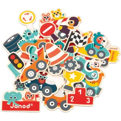 JANOD magneten voertuigen 2 jr+ / 24 stks