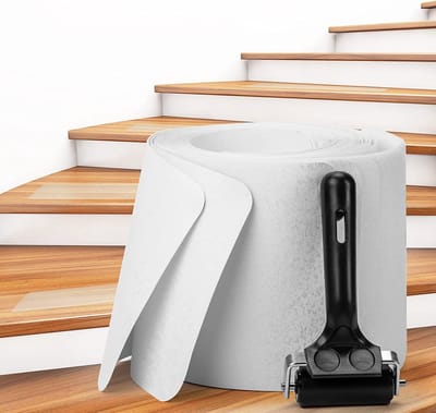 Bojim 15 stuks antislip trapstrepen, transparant plakband, 15 x 80 cm, voorgesneden antislip strepen, traptapijt met rol, voorkomt wegglijden voor kinderen, ouderen en huisstie