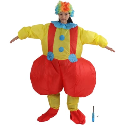 Volwassen Opblaasbaar Dikke Kont Clown Kostuum Waterdicht Clown Opblaasbare Cosplay Outfits 150?190cm yellow
