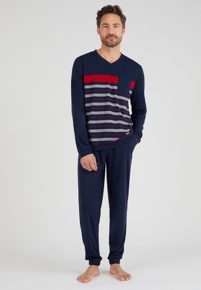 Damart - Pyjama van Thermolactyl jerseytricot. - Heren - Blauw - S