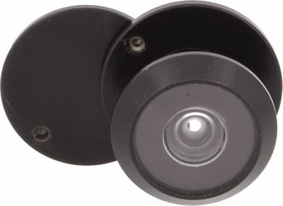 AMIG Deurspion - messing - zwarte finish - 160° zicht - voor deuren 15-25 mm