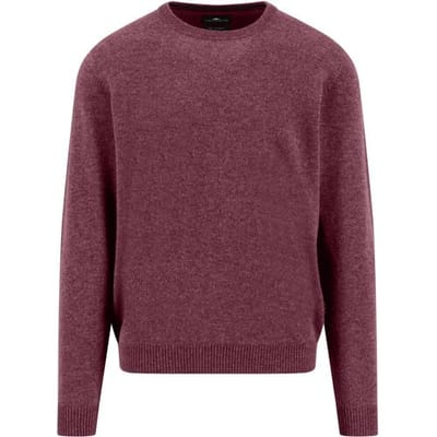 Fynch-Hatton Trui O-Neck Solid Color Cashmere Deep Merlot / male