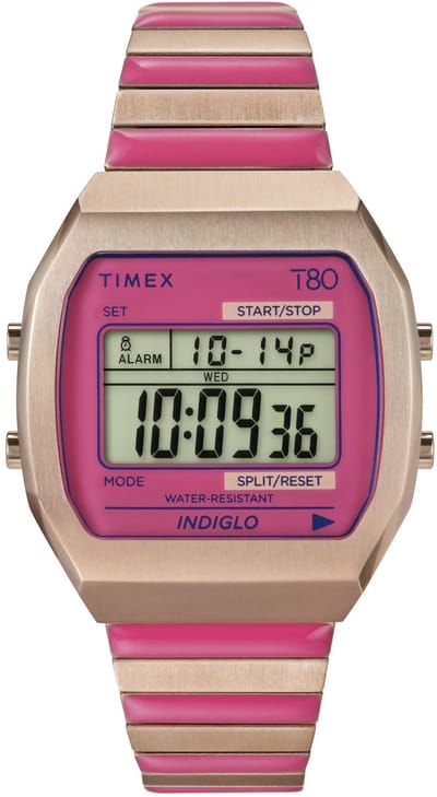 Timex Timex 80 Digital Watch Roze Case: 100% Stainless Steel | Armband: 100% Stainless Steel 36 mm TW2W40800AJ, TW2W41600AJ
