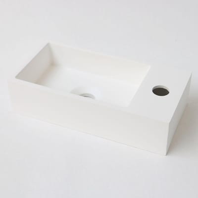 INK Versus Fontein - 36x18x9cm - wasbak links - 1 kraangat - polystone wit mat