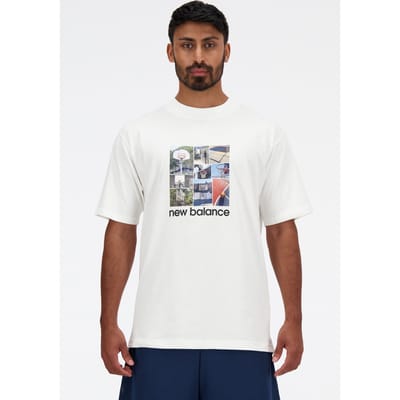 New Balance Hoops Graphic T-shirt Seasalt Taglia: L | T-shirt stampate Outlet | Uomo | Bianco
