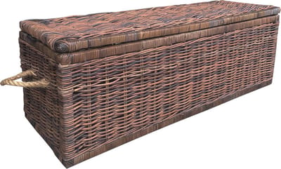 Grote rotan opbergmand antiek - 130x47xH47 cm