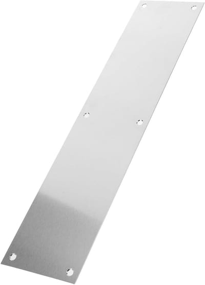 Roestvrijstalen Deurbeschermer - Schopplaat Plint - Voorkomt Schade - Weerbestendig Metaal - 38x9 cm - Zilver