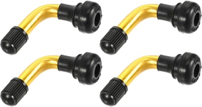 Dailygoods- Ventielen 4 Stuks - Tubeless - Roestvrij Staal - Geschikt voor Motorfietsen/Scooters - Goudkleurig/Zwart - Schroefdraad M8 x 0,8 - Bandventiel