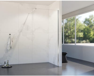 FugaFlow Eccelente Vetro inloopdouche badkamer - 60x200cm - helder glas - wandarm - chroom