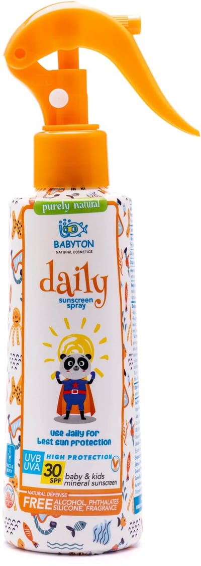 BABYTON - Natuurlijke zonnecrème - Zonnebrandcrème Baby en Kind - SPF30 - 200ml - Spray