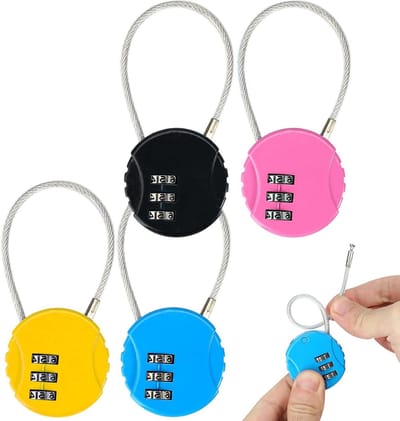 4-Pack Combinatiesloten - 3-Cijferig Klein Koffer Slot met Nummercode - Hangslot voor Rugzak, Reizen, Bagage, Tas, Zak, Kluisjes