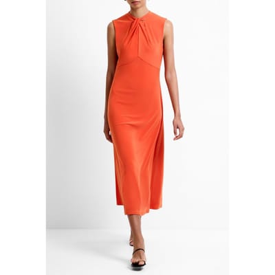 French Connection Samira Twist Midaxi Dress Flame Orange Maat: S | Maxi Jurken Outlet | Dames | Oranje