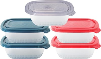 SnelShoppen - Food Storage Containers Set - 5 Stuks Bewaarboxen met 5 Deksel - Magnetron en Vriesbestendig - Lekvrij Keuken- en Opslagcontainers - Pla