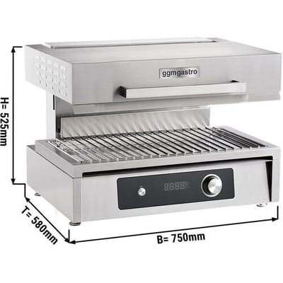 GGM Gastro Lift-Salamander Grill - Infrarot - 6 kW - 230 Volt - Bflex Digital Zilver