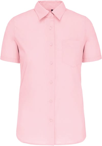 Kariban Overhemd in onderhoudsvriendelijk polykatoen-popeline korte mouwen dames K548 - Pale Pink - M