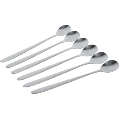 6 stuks stijlvolle roestvrijstalen latte-ijscoupe-koffielepel met lange steel, theelepels nieuw