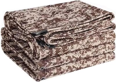 Dekzeil Canvas Bruin - Afdekzeil Grondbedekker - Buiten Beschermen - 100% Waterdicht - 4x6m - Bruin Camouflage