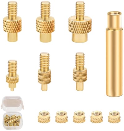 6 Stuks Messing Draad Inserts voor 3D Printen - M2, M3, M4, M5, M6, M8 - Warmtegeleiding en Compatibel met Standaard 936 voor 3D Printer Accessoires