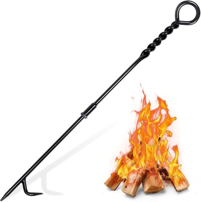 Vuurpoker voor Vuurplaats - 26 inch Massief Staal, Roestbestendig, Draagbare Accessoires voor Open Haard