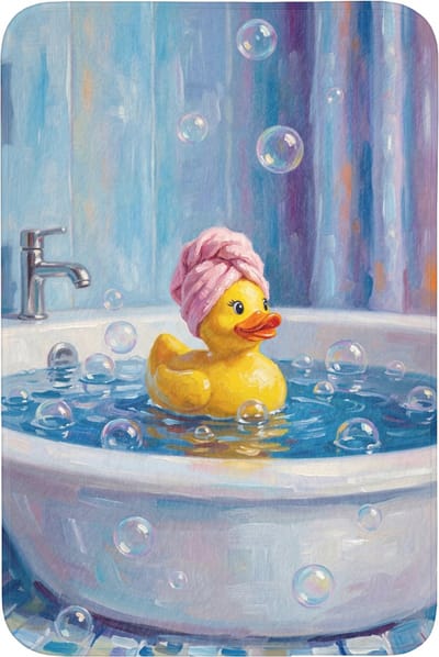 WC mat 60x90 cm - Antislip - Creatief - Badeend - Kleurrijk - Toiletmat - Vloermat - Douchemat - Toilet tapijt - Toiletmatten