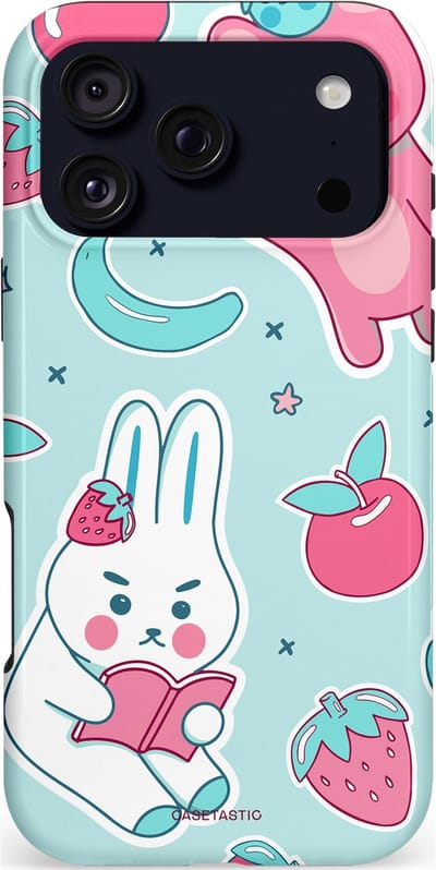 Casetastic hoesje geschikt voor Apple iPhone 17 Pro Max - MagSafe - Dubbellaagse bescherming - Fruitige vriendjes - Fashion Case - Mintgroen Lichtgrijs Lichtroze Wit