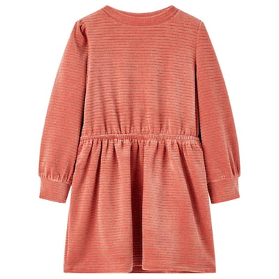 vidaXL - Kinderjurk - met - lange - mouwen - 92 - middelroze