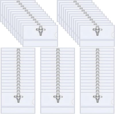 Naambordjes - 100 stuks - 90 x 56 mm - transparante ID-kaarthoezen - ID-kaarthouder met clip - reversspeld - naamplaatje voor scholen - kantoor - reizen