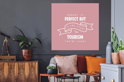 Muurstickers - Sticker Folie - Tourism - Studenten - Leren - Quotes - 100x100 cm - Plakfolie - Muurstickers Kinderkamer - Zelfklevend Behang XXL - Zelfklevend behangpapier - Stickerfolie