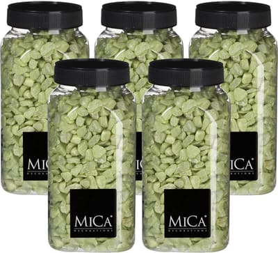 Mica Decorations decoratie steentjes - 5x - lichtgroen - 650ml - hobby steentjes - sier stenen