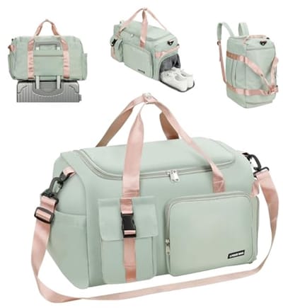 SnelShoppen - Cozary Sporttas voor Heren en Dames, 42 Liter Waterdichte Reistas van Oxford, 3-in-1 Fitness Tas met Schoenenvak en Nat Vak voor Trainin