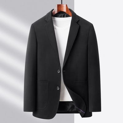 Costume en laine pour homme, style coréen, slim, décontracté, simple, printemps et automne 4XL black