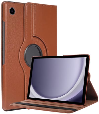 Hoesje - Geschikt voor Samsung Galaxy Tab A11 / A9 - 360 Graden Hoes - Draaibare Hard Cover Case - Tablethoes Draaibaar - Bruin