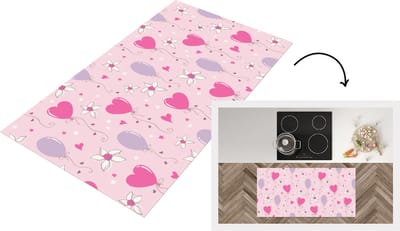 Keukenloper - Loper keuken - Ballon - Patronen - Roze - 120x60 cm - Keukenloper vinyl