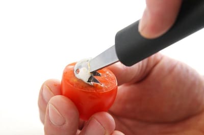 Melonbollepel met Kartelrand - Zwart - Roestvrij Staal