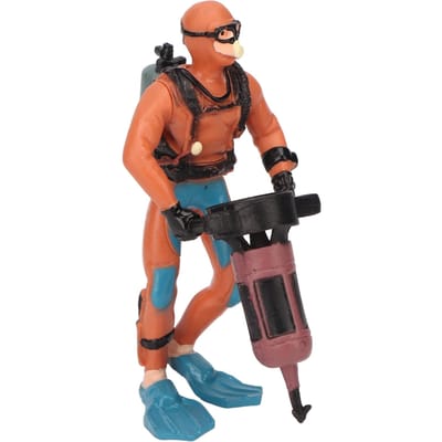 Ornements de Plongeur d'Aquarium Résine Sûre Position Ajustable Décoration de Plongeur Flottant d'Aquarium avec Boule Flottante orange
