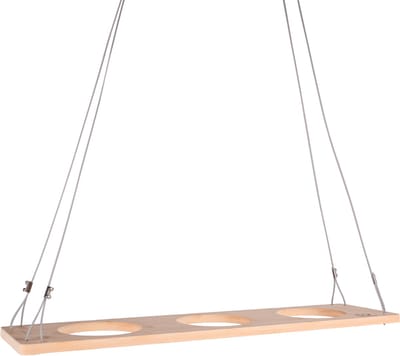 UNUS® Kruidenrek van bamboe hangend 60x16 cm met staalkabel ophanging en potopeningen