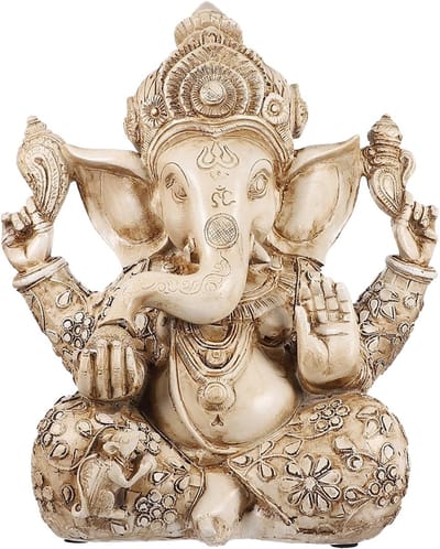 Elegante beeld van de olifantengod Ganesh - Boeddha sculptuur voor geluk, rijkdom en interieurdecoratie