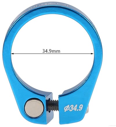 Store_9 - Fiets Zadel Klem - Aluminium - Blauw - Lichtgewicht en Duurzaam - Geschikt voor Mountain en Racefietsen - 34.9mm Diameter