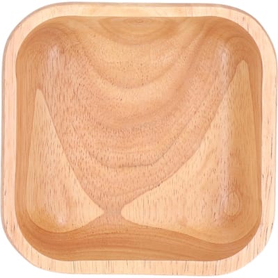 Rubberhout Saladeschaal Handgemaakt Eenvoudig Stijlvol Vierkante Kom Tafelgerei voor Feest Familie 15cm / 5.9in