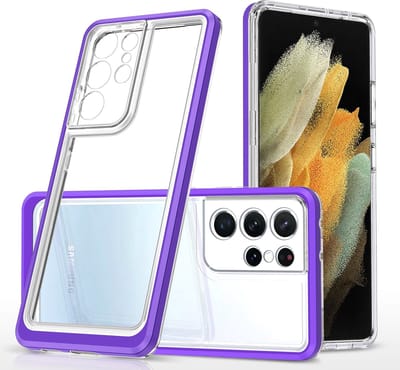 Hoesje Geschikt Voor Samsung Galaxy S20 Ultra hoesje transparant cover met bumper Paars - Ultra Hybrid hoesje Hoesje Geschikt Voor Samsung Galaxy S20 Ultra case
