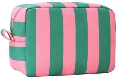Toilettas - Streep Groen/Roze | 22 x 16 x 9 cm | Polyester | Fashion Favorite