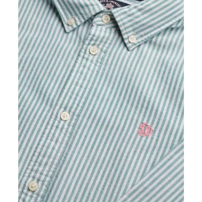 Superdry Oxford Overhemd met Lange Mouwen Slanke Pasvorm Green Grootte: 42