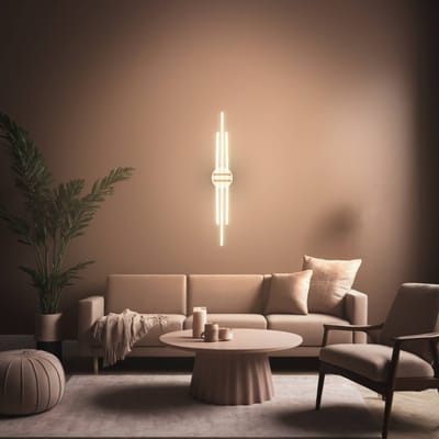 BRILONER Tinka - LED Design Plafondlamp - met warm wit licht - hoekprofielen - 98 x 16 x 6,6 cm - lichtgrijs-koffie