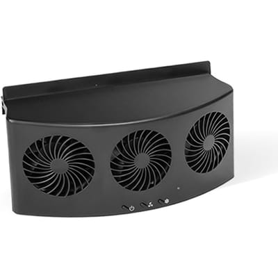 Ventilateur de ventilation de voiture 4000 tr/min 60 W 2 vitesses Vent fort 3 ventilateurs USB Ventilateur d'extraction pour fenêtre de voiture Ventilateur d'aération pour véhicule Noir noir