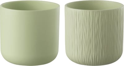 J-Line bloempot Gen - keramiek - pistache - large - 2 stuks - Ø 18.5 cm