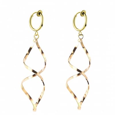 Klem oorbellen - goudkleurige - twist - geen gaatje- Charme Bijoux