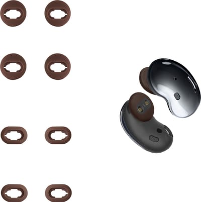 kwmobile anti-slip dopjes voor oordoppen - geschikt voor Samsung Galaxy Buds Live - Set van 8 - Van silicone in bruin