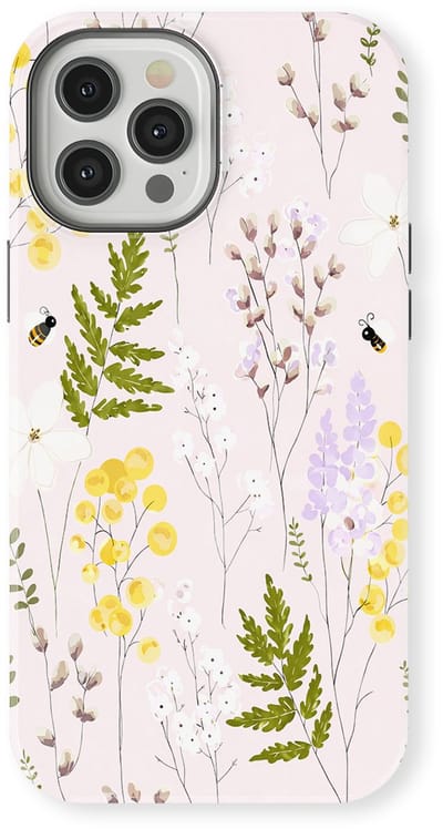 Bloemen Design Hoesje geschikt voor iPhone 12 Pro | Flower Print Tough Case met Mag | Shockproof | Bloemen Motief Backcover geschikt voor iPhone 12 Pro Spring Garden