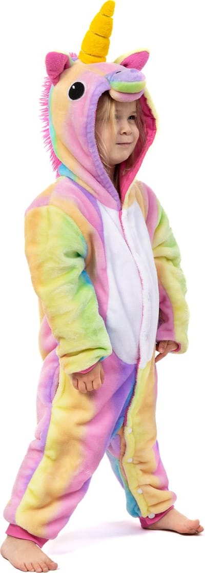 KIMU® Onesie Regenboog Eenhoorn Baby Pakje - Maat 68-74 - Eenhoornpakje Unicorn Kostuum Kleuren Pak - Babypakje Boxpakje Boxpakje Pyjama Festival